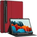 Soke Case for Samsung Tab S8 2022 & S7 2020 -Premium Shock Proof Stand Folio Case, Multi- Viewing Angles, Hard PC Back Cover for Galaxy Tab S8 11 inch Tablet [SM-X700/X706/T870/T875/T878], Red