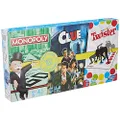 MONOPOLY Hasbro Gaming Family Gaming Triple Play Pack, 3-Pack Includes Monopoly, Clue, and Twister Games, 3 Classic Games in 1 Box, Full Gameplay