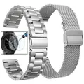 KOREDA Compatible with Samsung Galaxy Watch 46mm(2019)/Galaxy Watch 3 45mm/Gear S3 Frontier/Classic Bands Sets, 22mm Stainless Steel Metal Bands