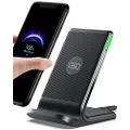 INIU Wireless Charger, 15W Qi-Certified Fast Wireless Charging Stand with Sleep-Friendly Adaptive Light Compatible with iPhone 14 13 12 Pro XR XS 8 Plus Samsung Galaxy S21 S20 Note 20 10 Google LG etc