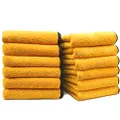 SoLiD Multipurpose Plush Microfiber Cleaning Cloth Towel for Household, Car Washing, Drying & Auto Detailing - 12" x 12" (12)