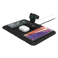4-in-1 wireless charging mat - wirelessly charge up to four devices and an additional USB device - Made for Apple iPhone, AirPods, Apple Watch, Google Pixel, Samsung Galaxy and all Qi-enabled Devices