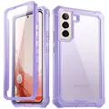 Poetic Guardian Case [6FT Mil-Grade Drop Tested] Designed for with Samsung Galaxy S21+ Plus 5G 6.7" (2021), Built-in Screen Protector Work with Fingerprint ID, Full Body Shockproof Case, Purple/Clear