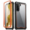 Poetic Guardian Case [6FT Mil-Grade Drop Tested] Designed for with Samsung Galaxy S21+ Plus 5G 6.7" (2021), Built-in Screen Protector Work with Fingerprint ID, Full Body Shockproof Case, Orange/Clear