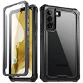 Poetic Guardian Case [6FT Mil-Grade Drop Tested] Designed for with Samsung Galaxy S21+ Plus 5G 6.7" (2021), Built-in Screen Protector Work with Fingerprint ID, Full Body Shockproof Case, Black/Clear