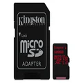 Kingston Canvas React 128GB microSDXC Class 10 microSD Memory Card UHS-I 100MB/s R Flash Memory High Speed microSD Card with Adapter (SDCR/128GB) Black