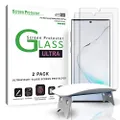 amFilm Ultra Glass Screen Protector for Galaxy Note 10 Plus 2019, (2 Pack) UV Gel Application, Tempered Glass, Compatible with UltraSonic FingerPrint Scanner for Galaxy Note 10 Plus(2019)
