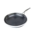 HexClad 10 Inch Hybrid Stainless Steel Frying Pan with Stay Cool Handle PFOA Free, Dishwasher and Oven Safe, Non-Stick, Works with Induction Cooktop, Gas, Ceramic, and Electric Stove