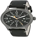 Timex Men's TW4B01900 Expedition Scout Black Leather Strap Watch