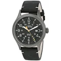 Timex Men's TW4B01900 Expedition Scout Black Leather Strap Watch
