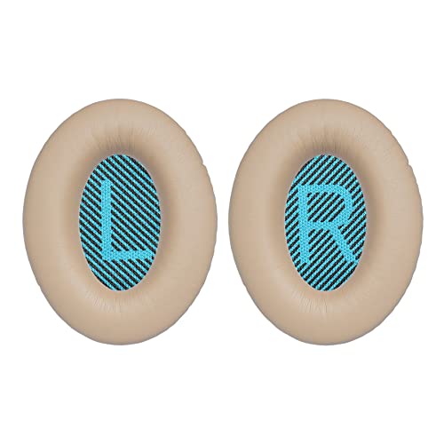 Replacement Ear Pads Earpads for Bose QuietComfort QC 2 15 25 35 Ear Cushion for QC2 QC15 QC25 QC35 SoundLink SoundTrue Around-Ear II AE2 (Brown Cushion+Blue Scrim)