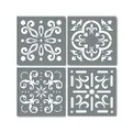 Mexican Tile Stencil Set - Pack of Four 6x6 Tile Stencil Designs for Painting - Wall or Floor Tile Stencil Designs - for Making Mosaic Tile Stencil Patterns
