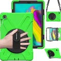 BRAECN Galaxy Tab S5e 2019 Case, [Heavy Duty Protection] Rugged Shockproof Kids Friendly Case with Rotating Handle/Stand and Shoulder Strap for Samsung Galaxy Tab S5e 10.5 Inch 2019 Release (Green)