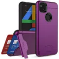 Teelevo Wallet Case for Google Pixel 4a [NOT Compatible with Pixel 4a 5G], Dual Layer Case with Card Slot Holder for Google Pixel 4a - Purple