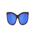 Costa Del Mar Men's Fathom Oval Sunglasses, Matte Black/Grey Blue Mirrored Polarized-580g, 61 mm