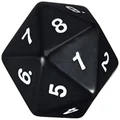 55mm Jumbo D20 Opaque Black with White Numbers