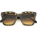 zeroUV - Oversized Fashion Retro Square Sunglasses for Women Vintage Style 50mm (Yellow Tortoise / Amber)
