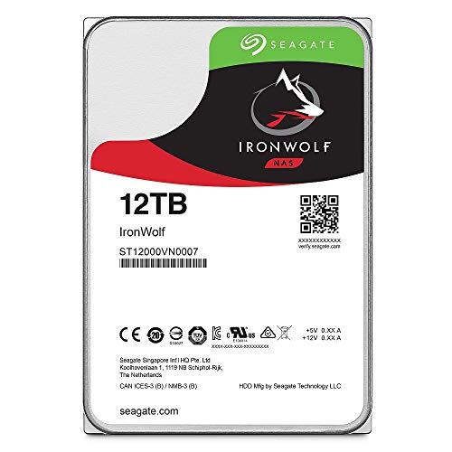 Seagate 12TB IronWolf NAS SATA 6Gb/s NCQ 256MB Cache 3.5-Inch Internal Hard Drive (ST12000VN0007)