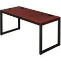 SHW Home Office 55-Inch Large Computer Desk, Black/Cherry