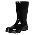 Asgard Women's Mid Calf Rain Boots Short Rubber Boots Waterproof Garden Shoes, Black, 8.5