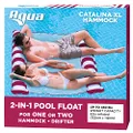 Aqua Original 4-in-1 Monterey Hammock Pool Float & Water Hammock – Multi-Purpose, Inflatable Pool Floats for Adults – Patented Thick, Non-Stick PVC Material, Burgundy – 1-2 Person Xl Hammock