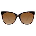 WOWSUN Large Polarized Cat Eye Sunglasses for Women, Leopard, Medium