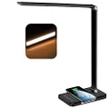 AFROG 4th Gen Multifunctional LED Desk Lamp with 10W Fast Wireless Charger,USB Charging Port, 1200Lux Super Bright, 5 Lighting Mode, 7 Brightness,40 Min Timer,Night Light Function,5000K,12W