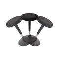 WOBBLE STOOL Standing Desk Chair ergonomic tall adjustable height sit stand-up office balance drafting bar swiveling leaning perch perching high swivels 360 computer adults kids active sitting black