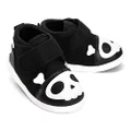 ikiki Skull Squeaky Shoes for Toddlers w/Adjustable Squeaker, Black Girl or Boy Shoes (Size 6, Captain Zuga)