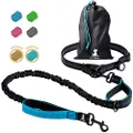 SparklyPets Hands-Free Dog Leash for Medium and Large Dogs – Professional Harness with Reflective Stitches for Training, Walking, Jogging and Running Your Pet (Blue)