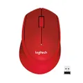 Logitech M330 Silent Mouse, Wireless Red, 910-004911 (Red)