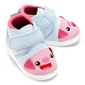 ikiki Pig Squeaky Shoes for Toddlers w/Adjustable Squeaker Baby Blue Girl or Boy Shoes (Size 4, Penelope Hamilton)