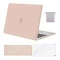 MOSISO Compatible with MacBook Air 13 inch Case 2022, 2021-2018 Release A2337 M1 A2179 A1932 Retina Display Touch ID, Plastic Hard Shell&Keyboard Cover&Screen Protector&Storage Bag, Camel