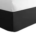 TodaysHome Microfiber Bed Skirt Dust Ruffle Classic Tailored Styling 14" Drop Extra Long Twin, Black