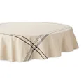 DII French Stripe Dining Table Collection Farmhouse Style Tablecloth, 70 Inches Round, Taupe/Black