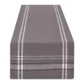 DII French Stripe Dining Table Collection Farmhouse Style Table Runner, 14x72 Inches, Gray Chambray