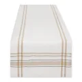 DII French Stripe Dining Table Collection Farmhouse Style Table Runner, 14x108 Inches, White Chambray