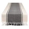 DII Dobby Stripe Woven Table Runner, 13x108-inch, Mineral Gray