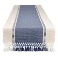 DII Dobby Stripe Woven Table Runner, 13x108-inch, French Blue