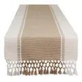 DII Dobby Stripe Woven Table Runner, 13x108 (13x113.5, Fringe Included), Stone