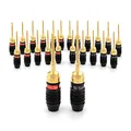 Deadbolt Flex Pin Banana Plugs for Spring Loaded Speaker Terminals, 12 Pairs Gold Plated Plugs