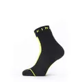 SEALSKINZ Unisex Waterproof All Weather Ankle Length Sock With Hydrostop, Black/Neon Yellow, Large