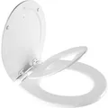 Mayfair NextStep2 Toilet Seat with Built-In Toddler Potty Training Seat, Slow Close, Easy Clean, Magnetic Removable Kids Seat, ROUND, White