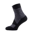 SEALSKINZ Waterproof Walking Thin ankle sock, Dark Grey/Black, Large