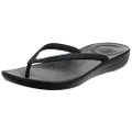 fitflop Women's IQUSHION FLIP Flop-Solid, All All Black, 10 M US