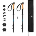 Cascade Mountain Tech Trekking Poles - Carbon Fiber Walking or Hiking Sticks with Quick Adjustable Locks (Set of 2), Grey