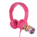 BuddyPhones Explore+, Volume-Limiting Kids Headphones, Foldable and Durable, Built-in Audio Sharing Cable with in-Line Mic, Best for Kindle, iPad, iPhone and Android Devices, Rose Pink