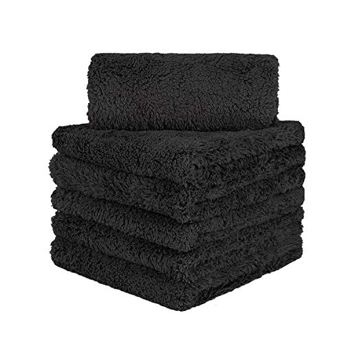 CARCAREZ Premium Microfiber Towels, Car Drying Wash Detailing Buffing Waxing Polishing Towel with Plush Edgeless Microfiber Cloth (black)