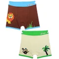 Ez Undeez Boys Boxer Briefs Toddler Training Underwear Easy Pull Up Handles (2-3 Years, Monkey-Lion)