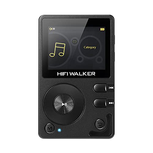 HIFI WALKER H2 MP3 Player with Bluetooth 5.2, DSD DAC Hi-Res FLAC Player Lossless Music Player, Portable Digital Audio Player with 64GB Spoke, Expandable Memory up to 512GB